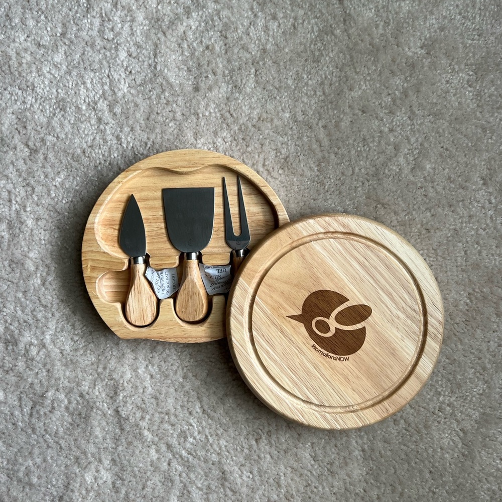 Wooden Mini Travel Cheese Board Set with Tools